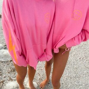 Starfit Pink Hoodie with Lightning Bolt